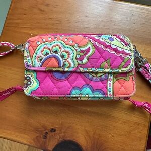 Vera Bradley Pink and Orange Quilted Crossbody Bag